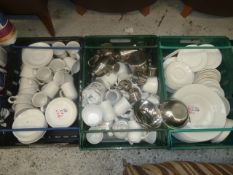 * white crockery - 3 trays approx 150 items