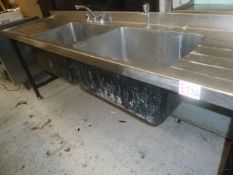 * s/s large double sink - deep bowls, with taps 2430w x 610d x 870h