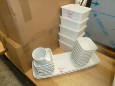 * square white crockery approx 25 items