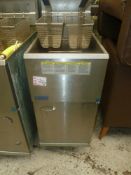 * Pitco gas pedestal twin basket fryer