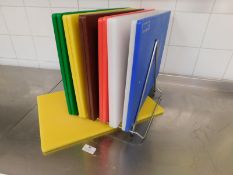 * Coloured Chopping Boards with stand