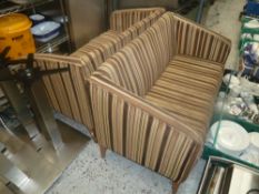 * pair striped sofas 1220w x 630d x 770h