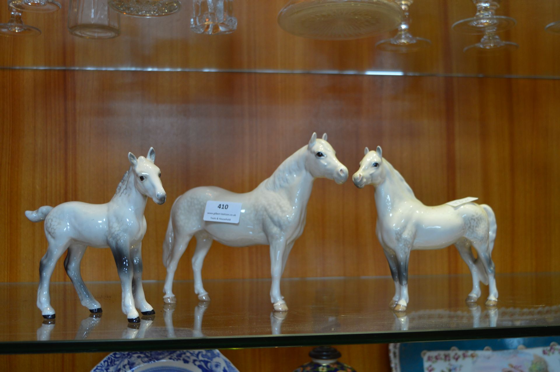 Three Beswick Dapple Grey Horses