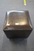 Leather Effect Pouffe