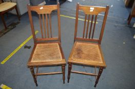 Pair of Berger Seated Victorian Mahogany Hall Chairs