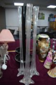 Five Tall Glass Vases