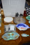 *Two Shorter Ceramic Fish and Six Royal Doulton Royal Gold Dinner Plates, etc.