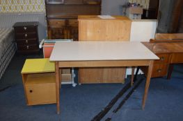 Retro Formica Topped Table and a Bedside Cabinet