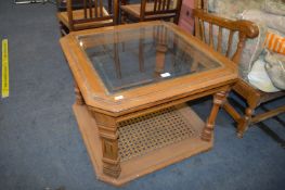 Glass Topped Coffee Table with Berger Base