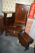 Television Stand, Newspaper Rack, Drop Leaf Occasional Table and a Cabinet