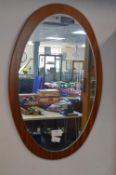 Retro Oval Teak Wall Mirror