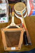 Vintage Tennis and Badminton Rackets