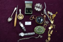 Costume Jewellery, Spoons, Watches, etc.