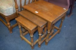 Period Oak Nest of Three Tables