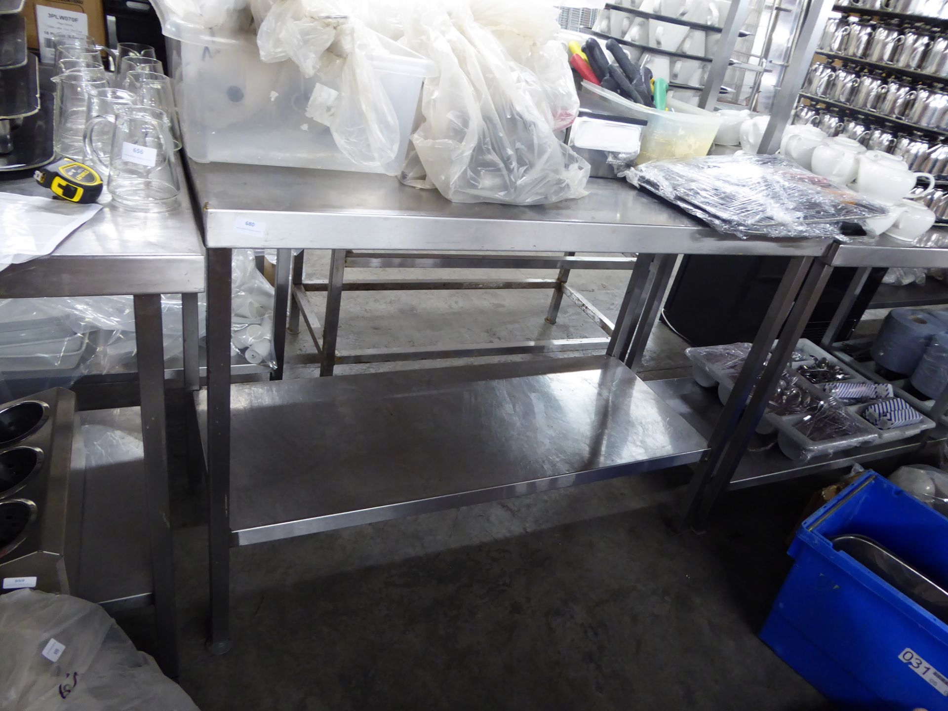 *S/S prep bench with up stand and under shelf 1190w x 600d x 920h - Image 2 of 2