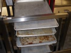 *S/S oven stand with baking tray racks beneath - including 6 trays - 650w x 450d