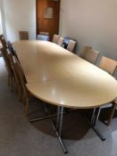 *board room table and chairs - includes foldable tables and 14 upholstered high back chairs