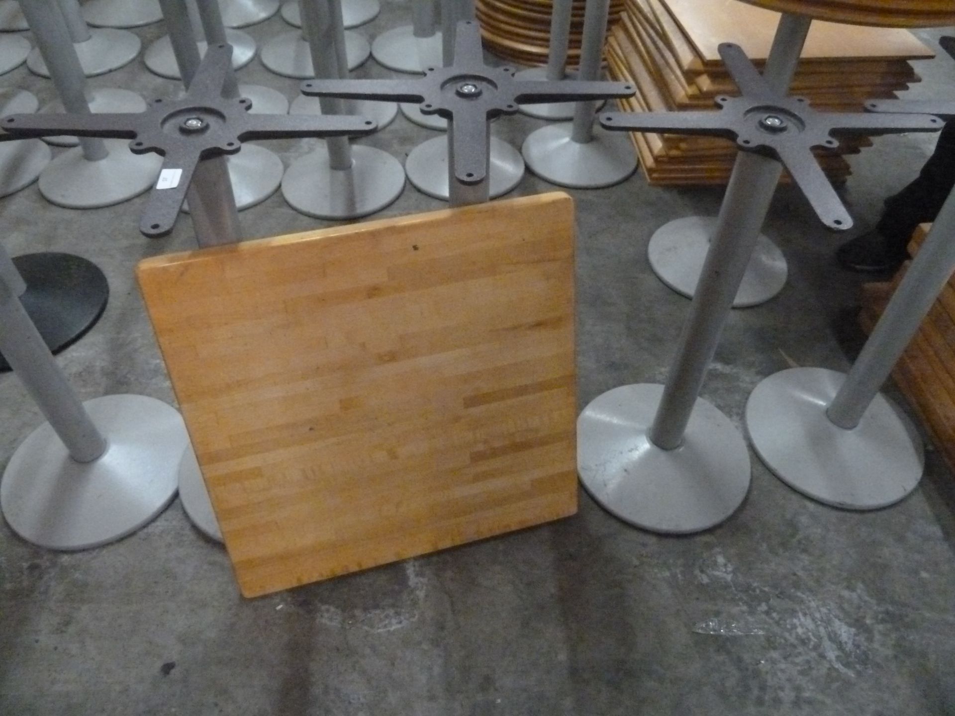 *square butchers block tables x 4 600w x 600d x 770h - Image 3 of 3