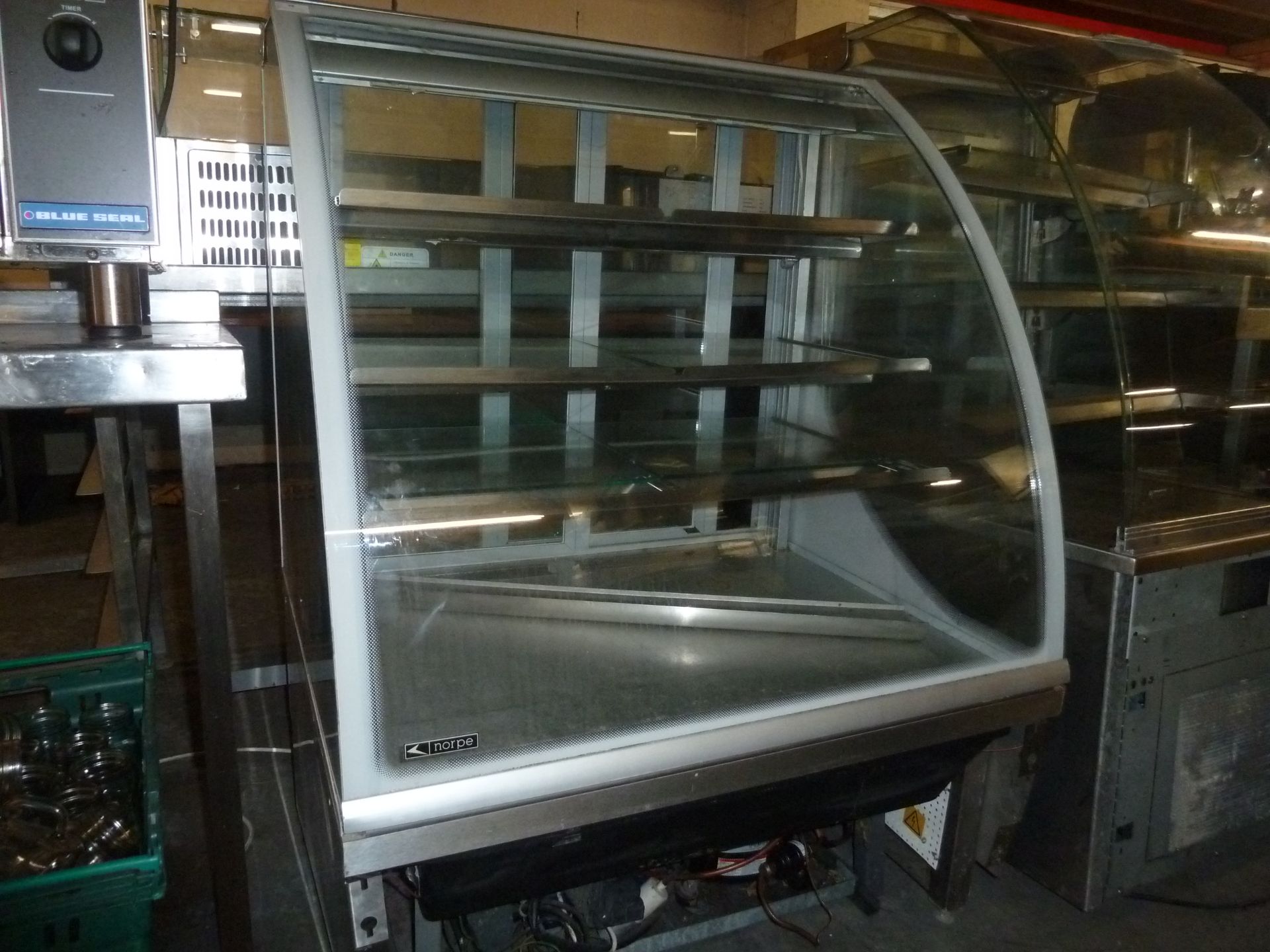*Norpe rear loading display cabinet refrigeration unit with 3 shelves 900w x 720d x 1270h - Image 2 of 3