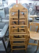 *Wooden stacking highchairs x 5