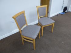 *grey upholstered beech effect dining chairs x 4