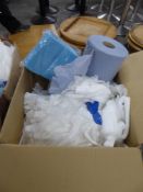 *large quantity of mop heads, blue room and blue cloths