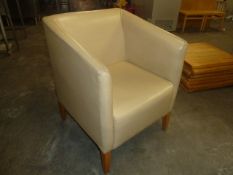 *cream faux leather tub chairs x 2