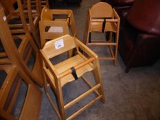 *wooden stacking highchairs x 3