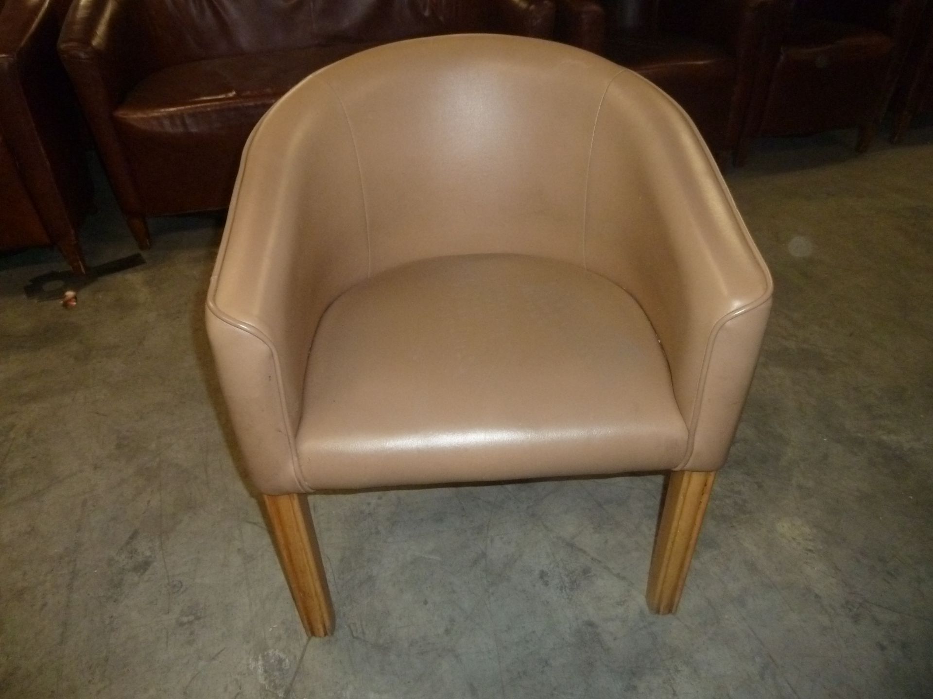 *tan faux leather tub chairs x 3