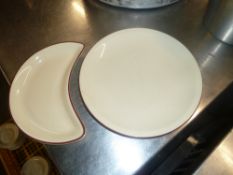 *red and cream plate set - 5 items