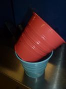 *small metal coloured buckets