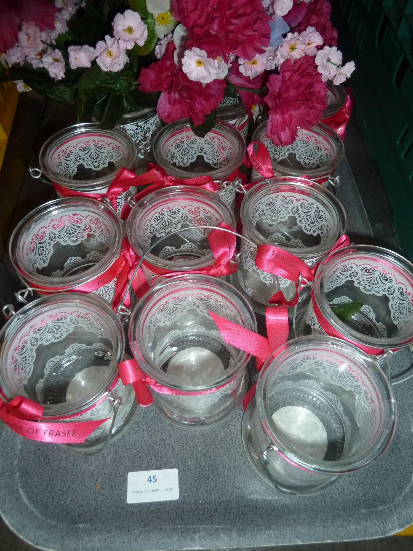 *decorative glass jars with artificial flowers x approx. 13 - Image 2 of 2