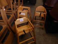 *wooden stacking highchairs x 3