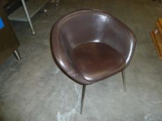 *brown faux leather bucket style cafe chairs x 12