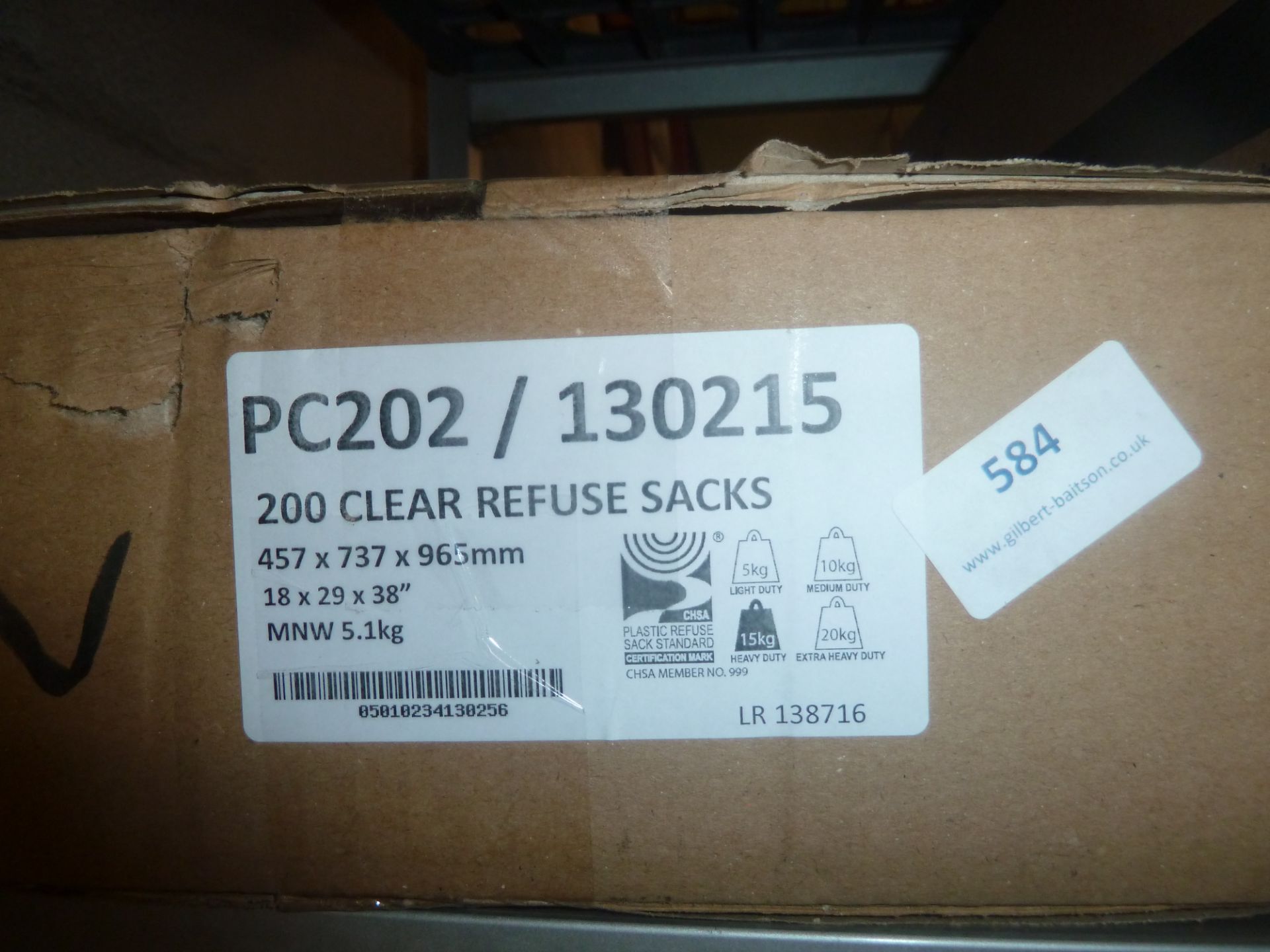 *clear refuse sacks x 1 box 200