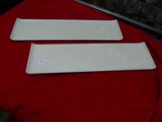 *long white serving/presentation plates 560w x 150d x 7