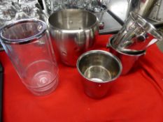 *1 large and 3 small S/S buckets and 1 x wine cooler