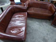 *Pair tan leather sofas with a lovely patina