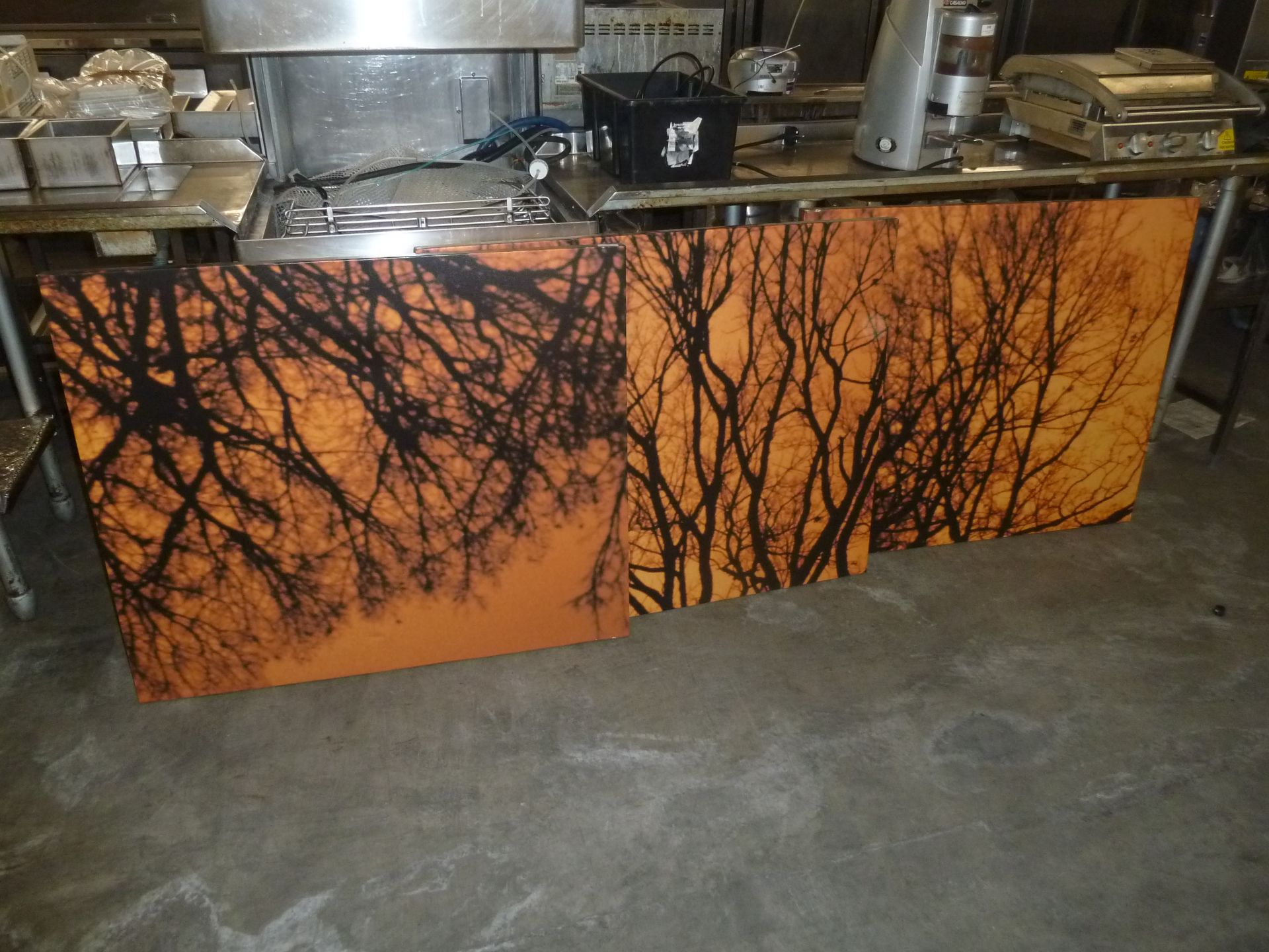 *tree scene canvas orange and black x 3 850 x 1000