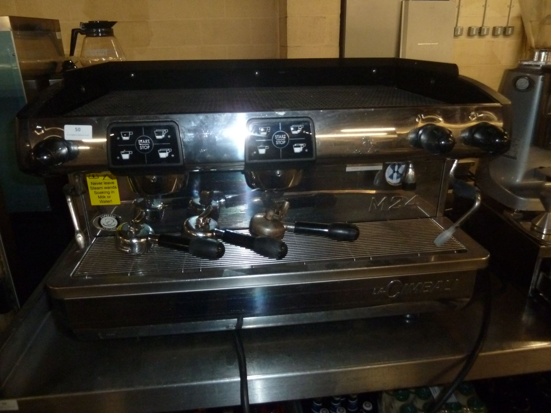 *LaCimbali 2 group coffee machine model M24 with 2 multi-directional steam wands and hot water