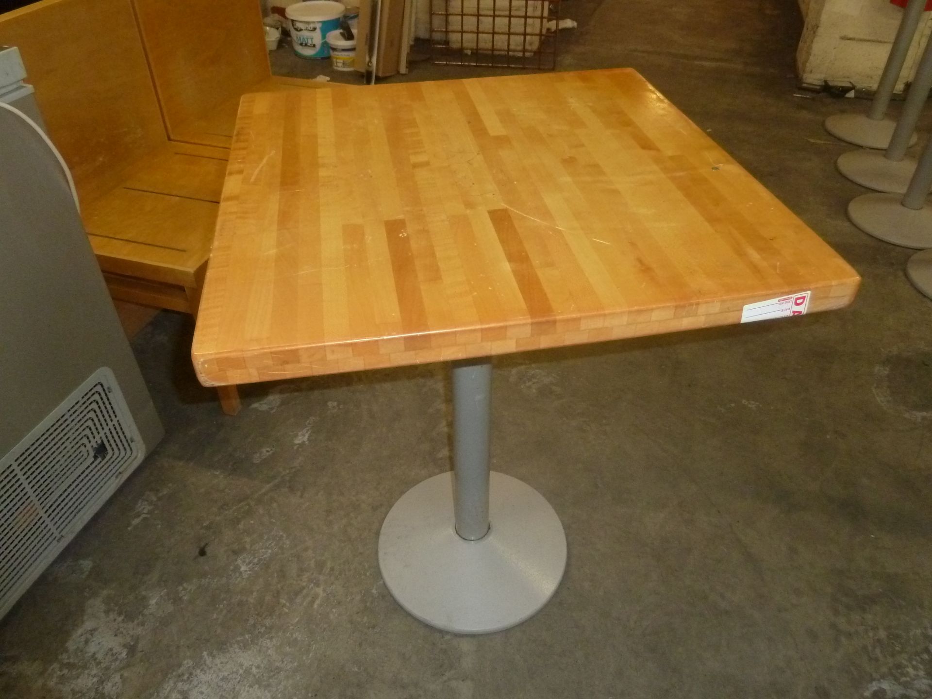 *square butchers block tables x 4 600w x 600d x 770h