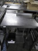 *small S/S bench with rear cut out 700w x 650d x 880h