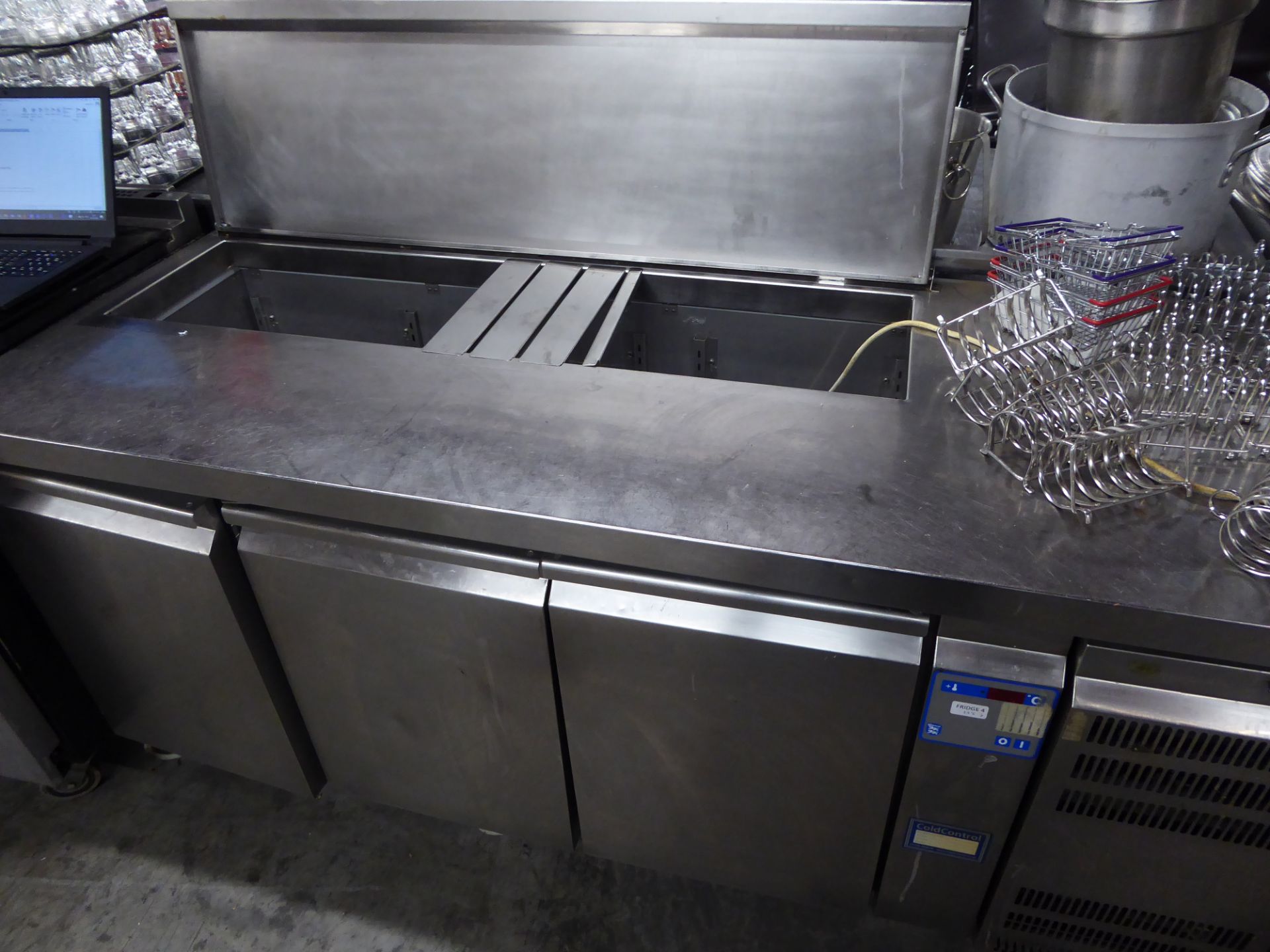 *Gram 3 door cooler with saladette prep top on castors 1800w x 710d x 850x - Image 3 of 3