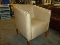 *cream faux leather tub chairs x 2