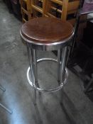 *bar stools x 4 - wooden seat, chrome frame 330 diameter, 800h