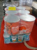 *tinned goods - plum tomatoes 6 x 2.5kg and Heinz baked beans 24 x 415g