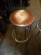 *bar stools x 5 - wooden seat, chrome frame 330 diameter, 800h