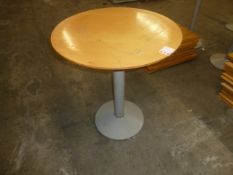*round wooden topped tables x 6 700diam x 760h