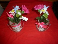 *decorative glass jars with artificial flowers x approx. 13