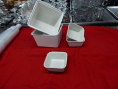 *square dishes x 16 - 3 large, 13 small